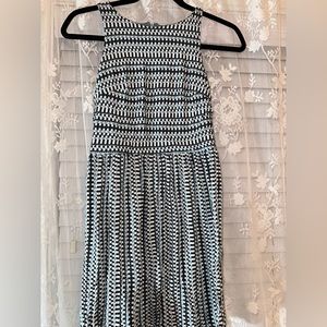 Loft petite blue, white, and black dress